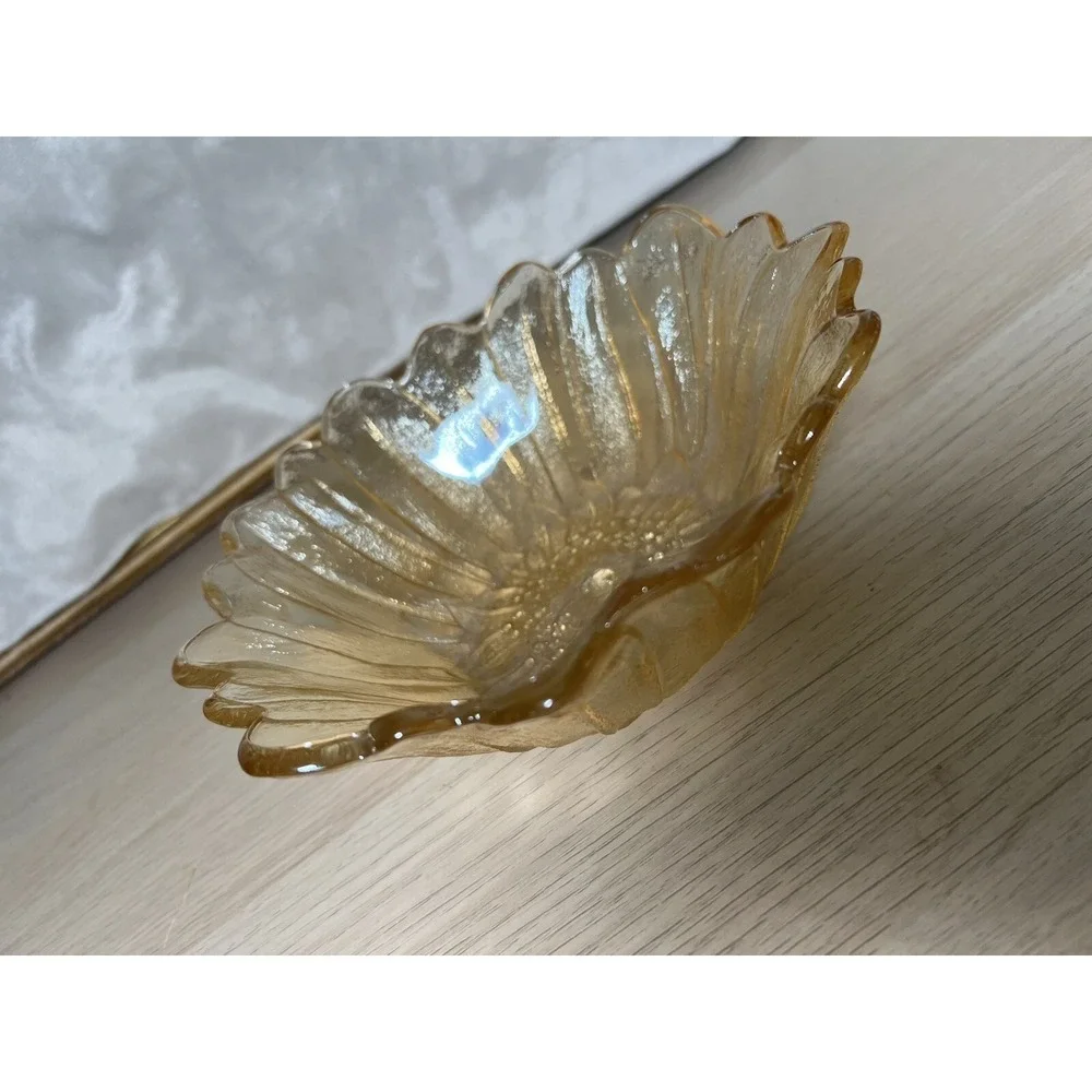 Vintage Amber Iridescent Sunflower, 7